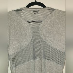Mesh-back long sleeve top